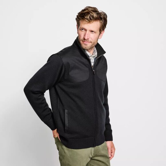 ORVIS Men's Field Khaki Mustard Ultimate Foul-Weather Shooting Sweater Jacket L - Picture 2 of 6